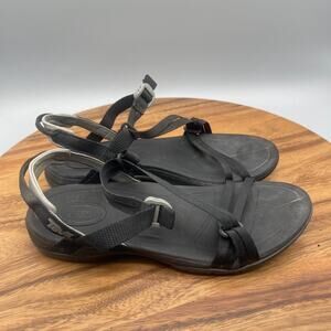 TEVA Ascona Hiking Sandals Womens Size 8 Black Cross Strap Comfort Walking Shoes